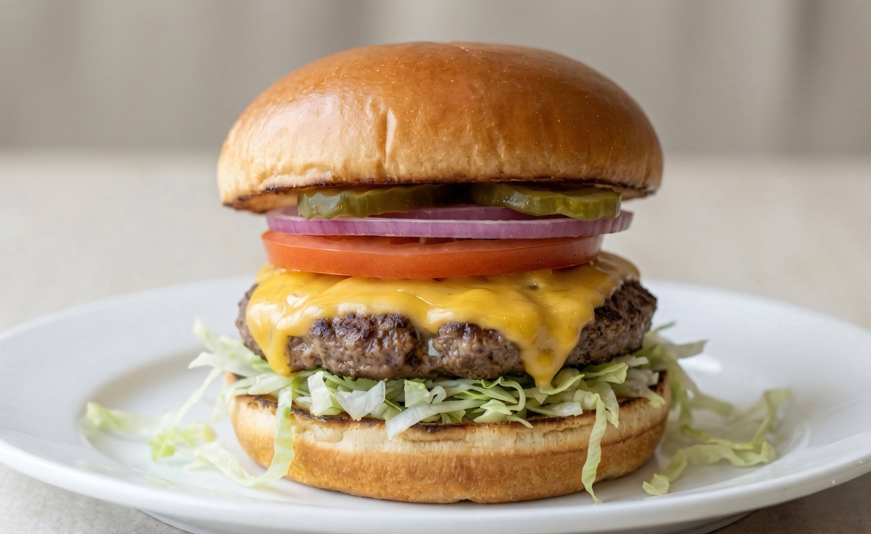 A hand-pattied Factory cheeseburger